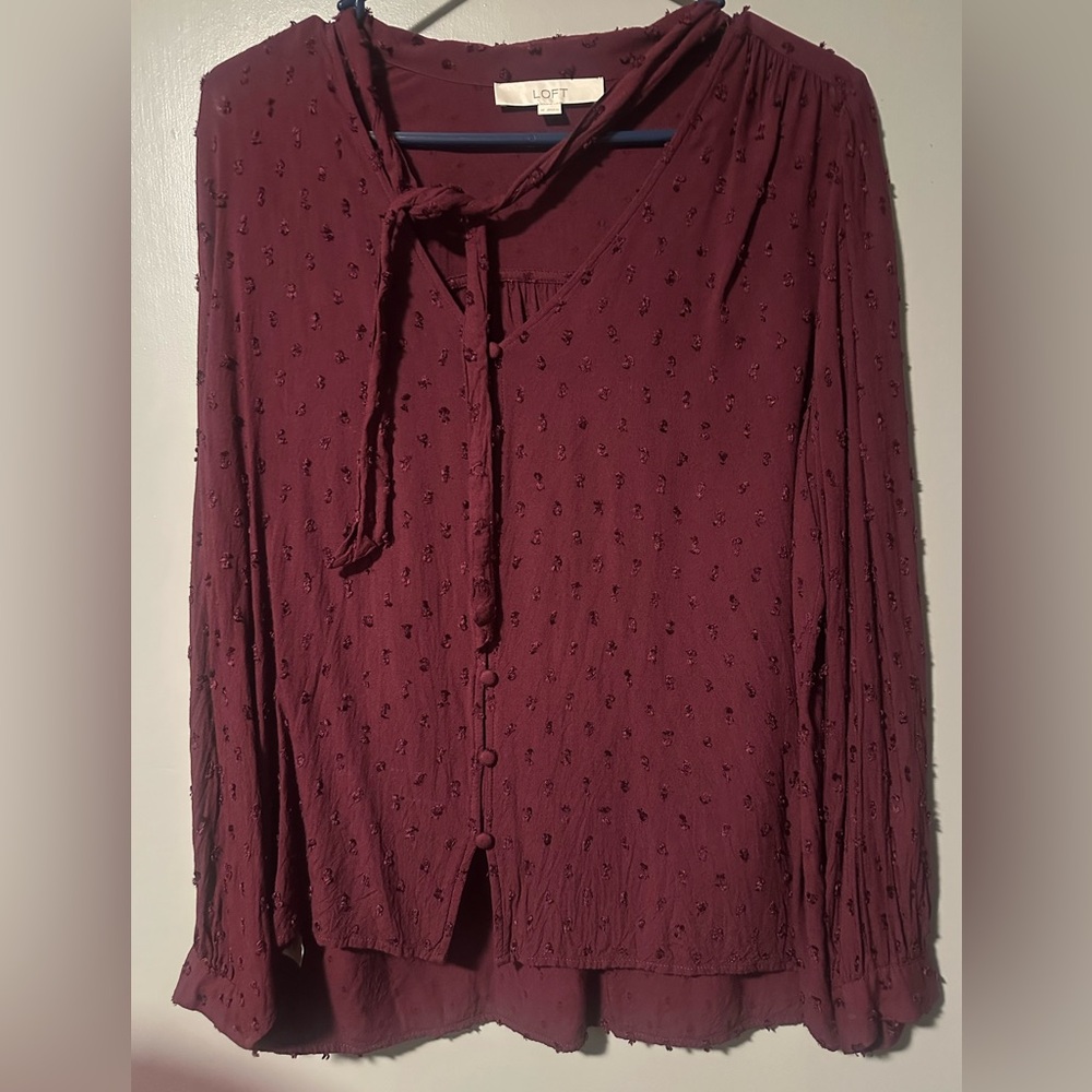 LOFT Women's Burgundy Blouse